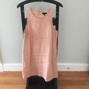 JCrew Button-back linen shift dress dress, Sz S